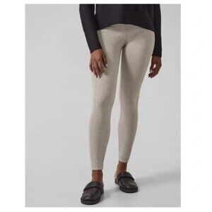 Athleta Delancey Herringbone Tight Grey Beige‎ High Waisted Leggings XS